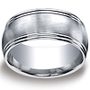 Argentium Silver 10mm Comfort-Fit Double Row Round Edge Wedding Band