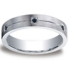 Argentium Silver 5mm Comfort-Fit Pave Set 6 Stone Black Diamond Design Band (.12ct)