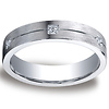 Argentium Silver 5mm Comfort-Fit Pave Set 6 Stone Diamond Design Band (.12ct)