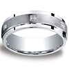 Argentium Silver 7mm Pave Set 6 Stone Diamond Design Band (.12ct)