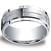 Argentium Silver 9mm Pave Set 12-Stone Diamond Design Band (.24ct)