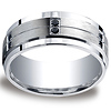Argentium Silver 9mm Pave Set 12-Stone Black Diamond Design Band (.24ct)