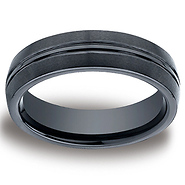 Ceramic 6mm Comfort-Fit Satin-Finished Design Ring
