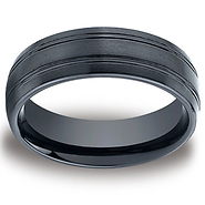 Ceramic 7mm Comfort-Fit Satin-Finished Design Ring