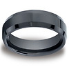 Ceramic 7mm Comfort-Fit High Polished Beveled Edge Design Ring