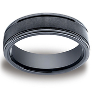 Ceramic 6mm Comfort-Fit Satin-Finished Round Edge Design Ring