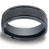 Benchmark Ceramic 8mm Comfort-Fit Satin-Finished Round Edge Wedding Ring