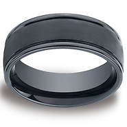 Benchmark Ceramic 8mm Comfort-Fit Satin-Finished Round Edge Wedding Ring