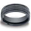 Ceramic 8mm Comfort-Fit Satin-Finished High Polished Center & Round Edge Design Ring