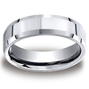 High Polished 7mm Beveled Edge Comfort-Fit Cobaltchrome Men's Ring