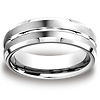 7mm Grooved Center Beveled Edge Benchmark Cobaltchrome Wedding Ring