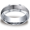 8mm Satin Center Double Step Edge Comfort-Fit Cobaltchrome Ring