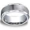 9mm Raised Satin Center Comfort-Fit Men's Cobaltchrome Wedding Band