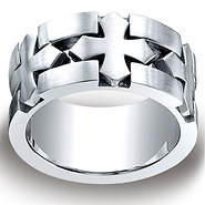 Cobaltchrome� 10mm Comfort-Fit Satin-Finished Celtic Cross Ring