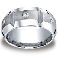 3-Stone Grooved Diamond Men's Benchmark Cobaltchrome Ring