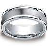 Men's 8mm Satin Center Round Edge Comfort-Fit Cobaltchrome Ring