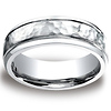 7mm Hammered-Finished Design Comfort-Fit Cobaltchrome Ring