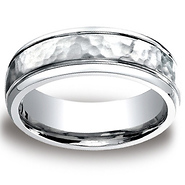 7mm Hammered-Finished Design Comfort-Fit Cobaltchrome Ring