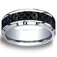 Black Carbon Fiber Inlay Men's Cobaltchrome Ring