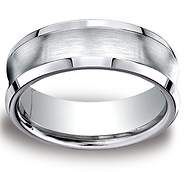 7.5mm Satin Concave Comfort-Fit Cobaltchrome Wedding Band for Men