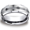 Men's 3 Black Diamond Grooved Center Benchmark Cobaltchrome Ring