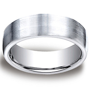 7.5mm Satin Flat Design Comfort-Fit Cobaltchrome Ring for Men