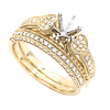 14k Yellow Gold Heart Round Diamond Semi Mount Set (0.72ctw)