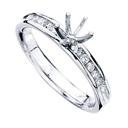 14kt White Gold Round Diamond Engagement Ring Setting (0.21ctw)