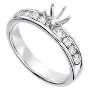 White 14k Gold Round Diamond Engagement Ring Setting (0.32ctw)