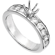 14k White Gold Round Diamond Engagement Ring Setting (0.74ctw)