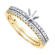 14k Yellow Gold Diamond Wedding Set Mounting (0.25ctw)
