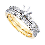 Yellow Gold 14k Wedding Set Diamond Setting (0.50ctw)