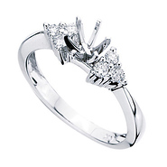 14k White Gold Diamond Cluster Engagement Ring Setting (0.19ctw)