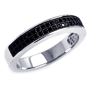 Black Sterling Silver Micro Pave Ring