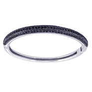 Black CZ Sterling Silver Bangle Bracelet