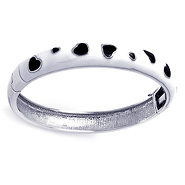 Sterling Silver Enamel Heart Design Bangle Bracelet