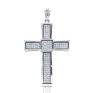 Micro Pave Sterling Silver Cross Pendant