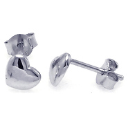 Sterling Silver Heart Stud Earrings