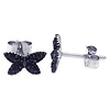 Sterling Silver Black CZ Butterfly Stud Earrings