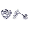 Sterling Silver Heart CZ Stud Earrings