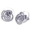 Sterling Silver Flower CZ Stud Earrings