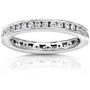 14K White Gold 0.55 CTW Round Diamond Channel Set Eternity Band