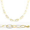 14K Yellow and White Gold Light Fashion Link Necklace and Bracelet Set