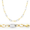 14K Yellow and White Gold Light Fashion Link Necklace and Bracelet Set