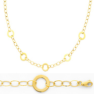 14K Yellow Gold Light Fashion Link Necklace and Bracelet Set