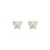 14K Yellow Gold CZ Birthstone Butterfly Stud Earrings for Lady and Children (available in different birthstones)