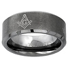 8mm Tungsten Carbide Masonic Comfort Fit Wedding Band