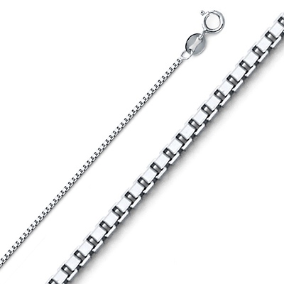 1mm Sterling Silver Box Chain Anti Tarnish
