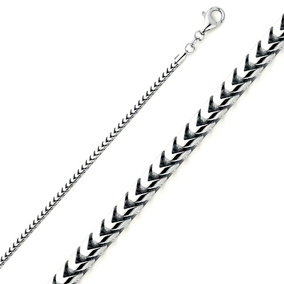 1.5mm Sterling Silver Franco Chain Anti Tarnish