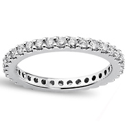 Sterling Silver Cubic Zirconia 2mm Eternity Band